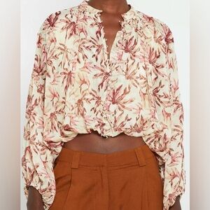 Anthropologie Kourt Santos Floral Print Top Sz. M Medium